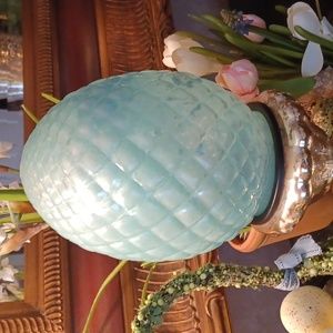 Pottery Barn Pastel Glass Egg, Blue